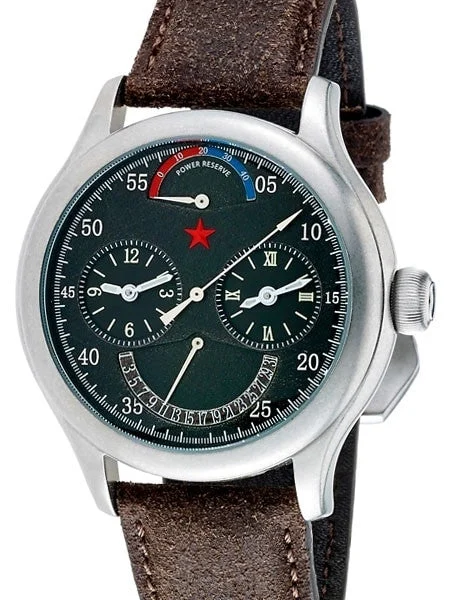 Red Star Dual-Time Automatic Watch with 42-Hour Power Reserve, Retrograde Date #6202G-2545