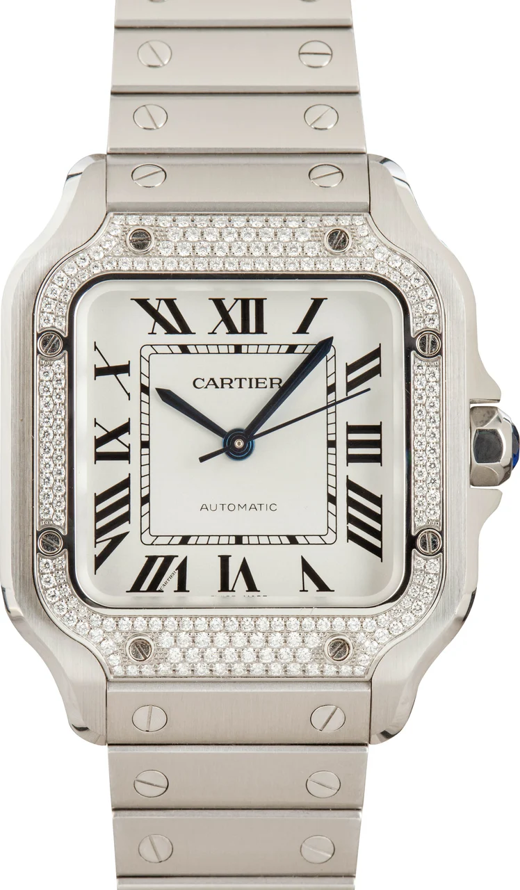 Cartier Santos De Watch W4SA0005 Diamond Bezel 41.9 mm kol saati