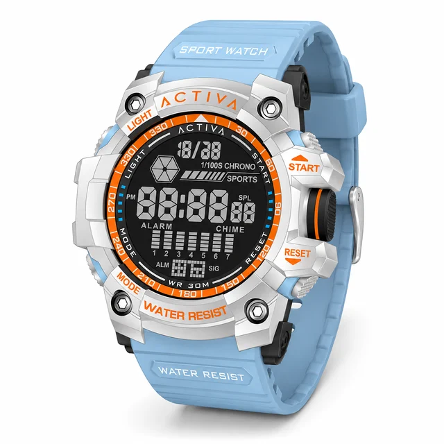 Activa Invicta Digital Watch - 56mm. Light Blue (ACW8020-008) kol saati