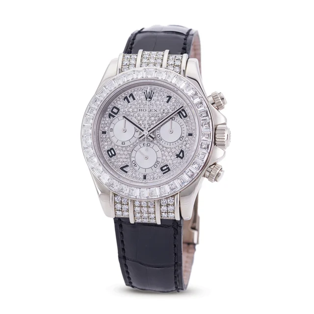Rolex ROLEX, REF. 116599TBR, DAYTONA, BAGUETTE DIAMOND, 18K WHITE GOLD kol saati