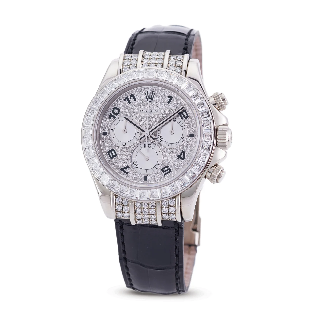 Rolex ROLEX, REF. 116599TBR, DAYTONA, BAGUETTE DIAMOND, 18K WHITE GOLD kol saati