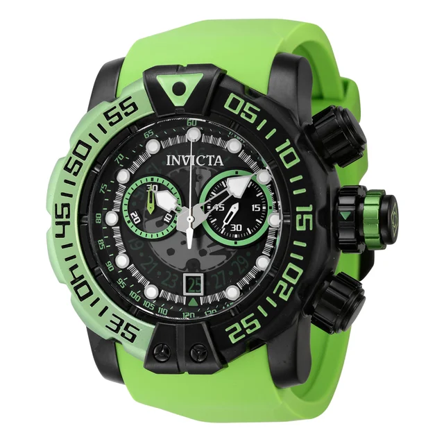 Invicta Sea Hunter Swiss Ronda Z50 Caliber Watch - 57mm. Green. Black (44847) kol saati