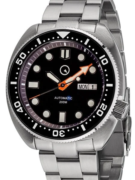 Islander Black Dial Automatic Dive Watch with AR Double Dome Sapphire Crystal, and Luminou