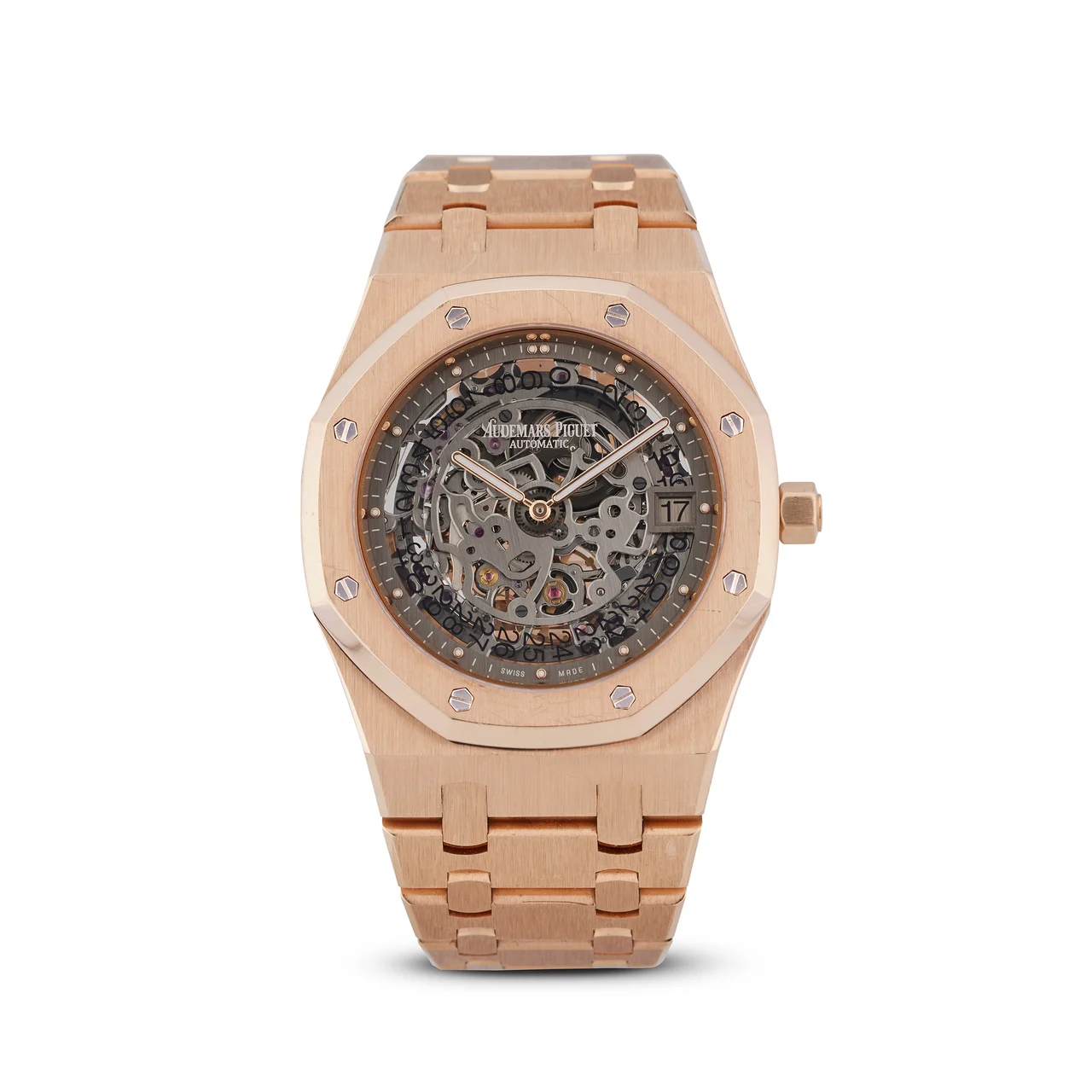 Audemars Piguet AUDEMARS PIGUET REF. 15204OR.OO.1240OR.01, ROYAL OAK, 18K PINK GOLD, OPENWORK,NO.0024 kol saati