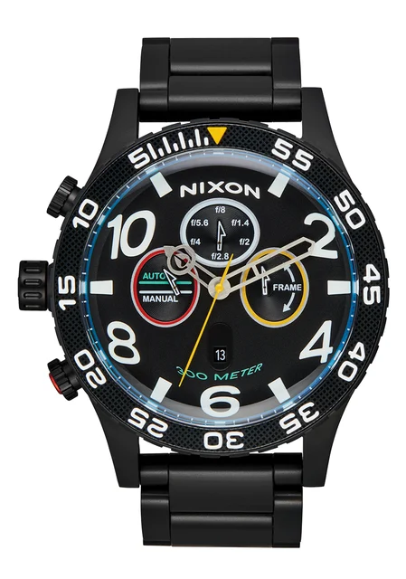 Nixon US Chrono - Fisheye / Super Black / Black A1389-5319-00 kol saati
