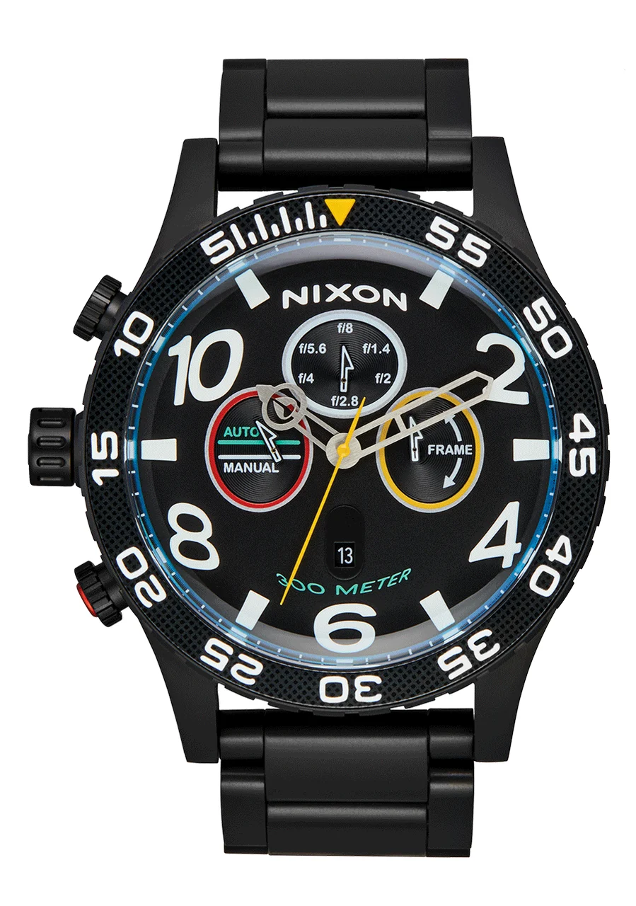 Nixon US Chrono - Fisheye / Super Black / Black A1389-5319-00 kol saati