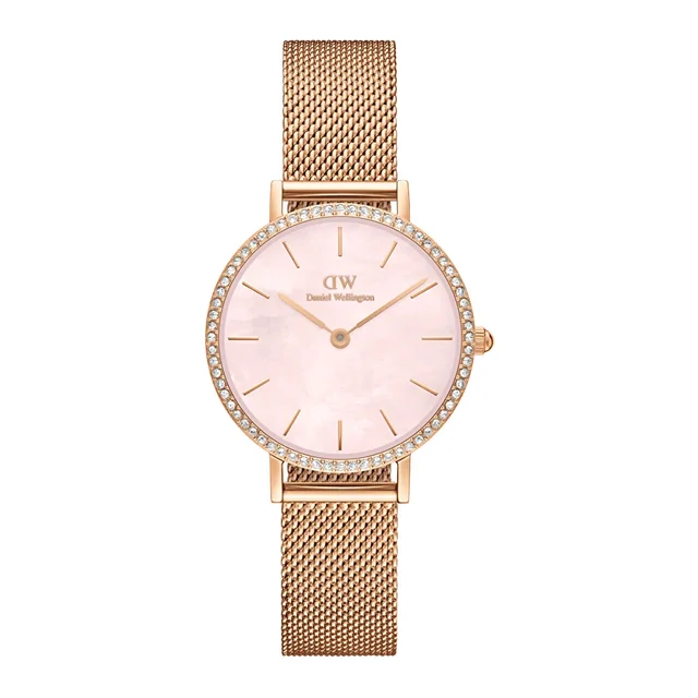 DANIEL WELLINGTON Petite Lumine Bezel Melrose Pink MOP DW00600663 kol saati