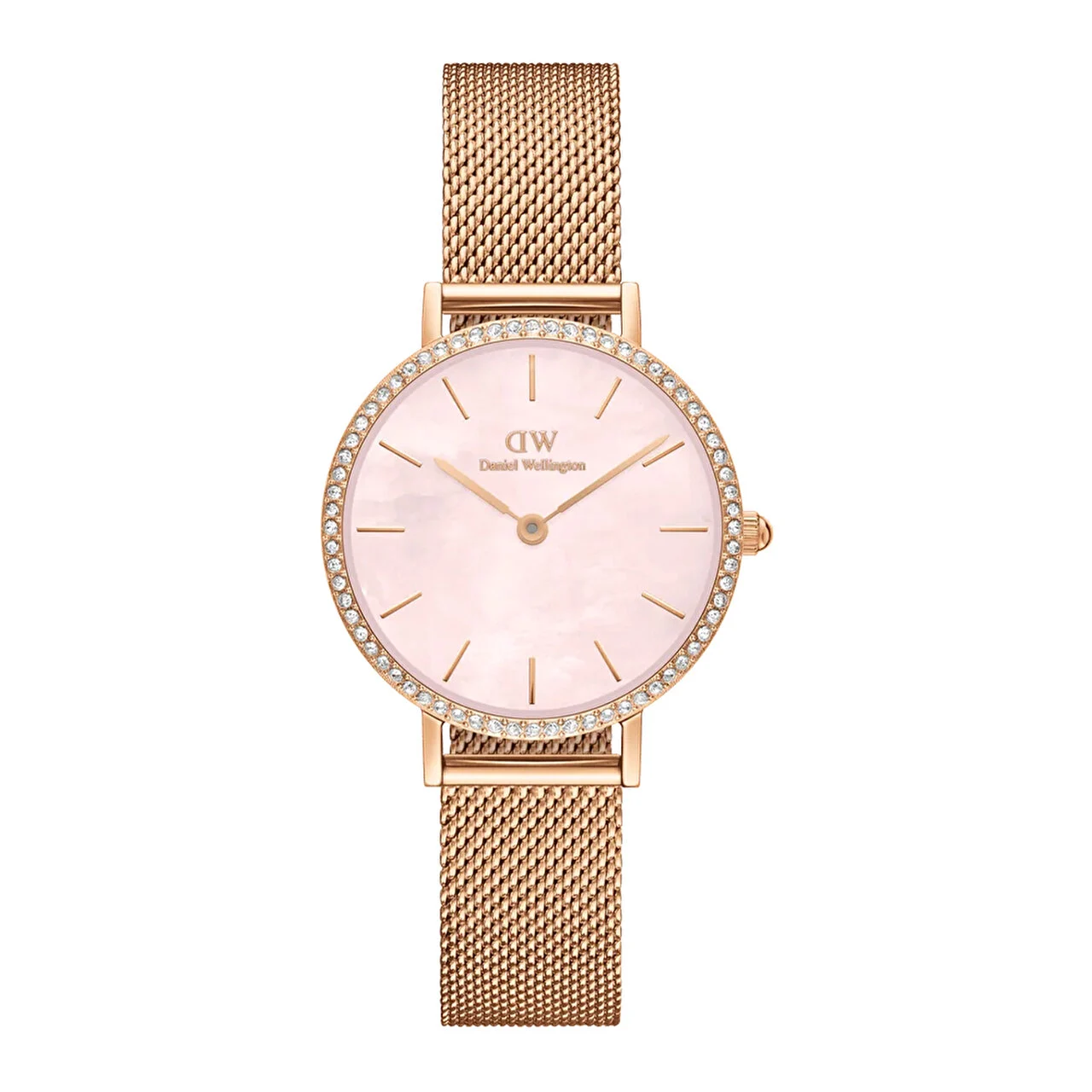 DANIEL WELLINGTON Petite Lumine Bezel Melrose Pink MOP DW00600663 28 mm kol saati