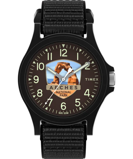 Timex Arches National Park 40mm Fabric Strap Watch TW2Y58300 kol saati