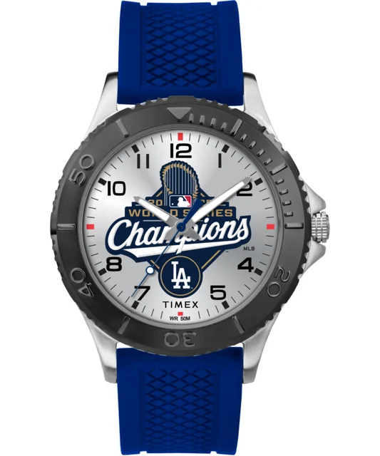 Timex Gamer Los Angeles Dodgers 2025 World Series 42mm Silicone Strap Watch TW6A02600 kol