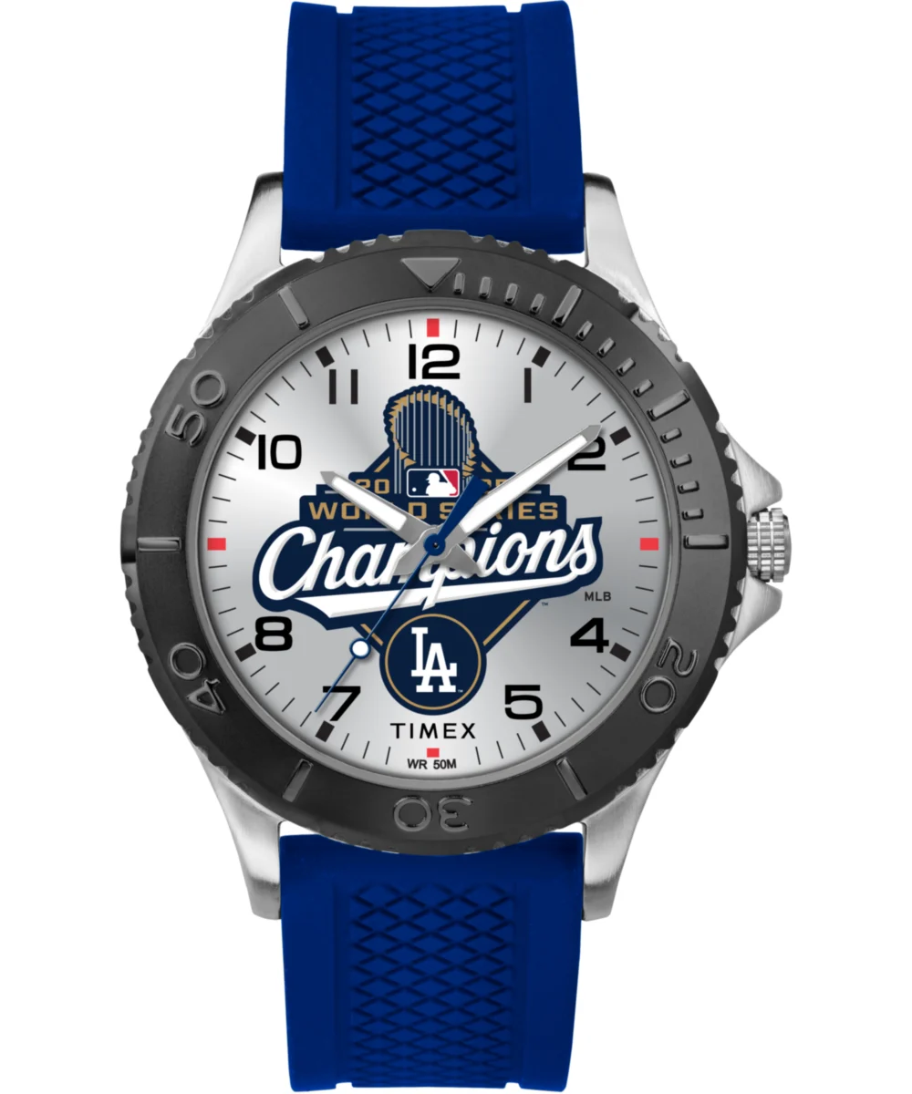 Timex Gamer Los Angeles Dodgers 2025 World Series 42mm Silicone Strap Watch TW6A02600 42 mm kol saati