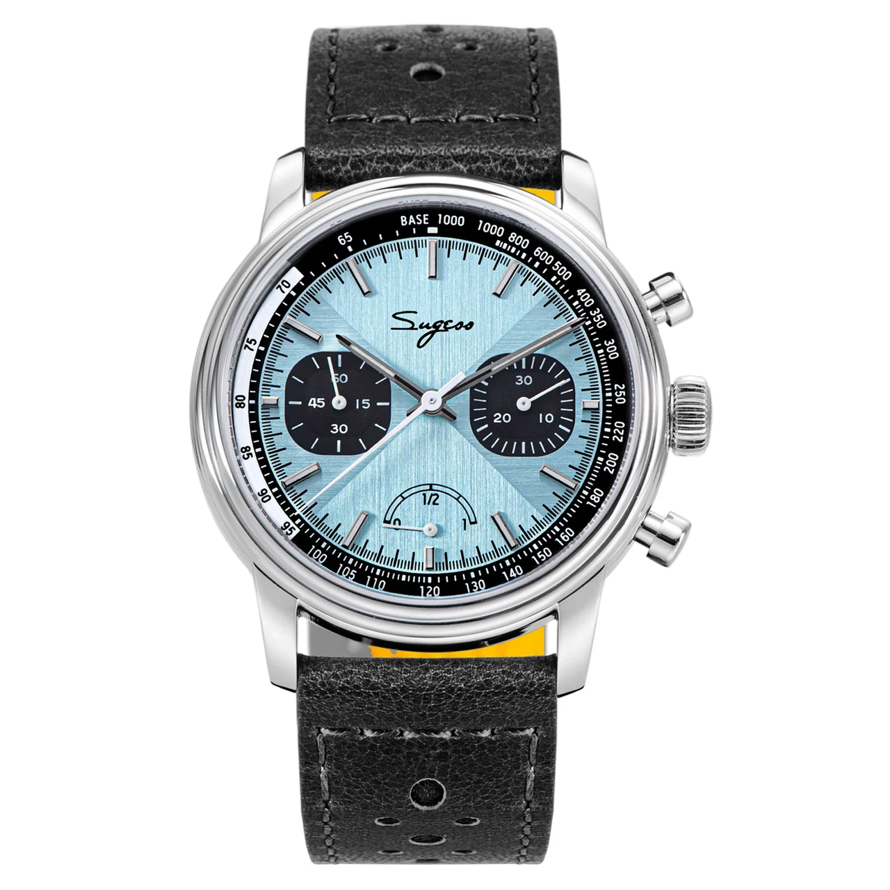 Sugess Sugess 438 冰蓝 黑色洞洞带 41 mm kol saati
