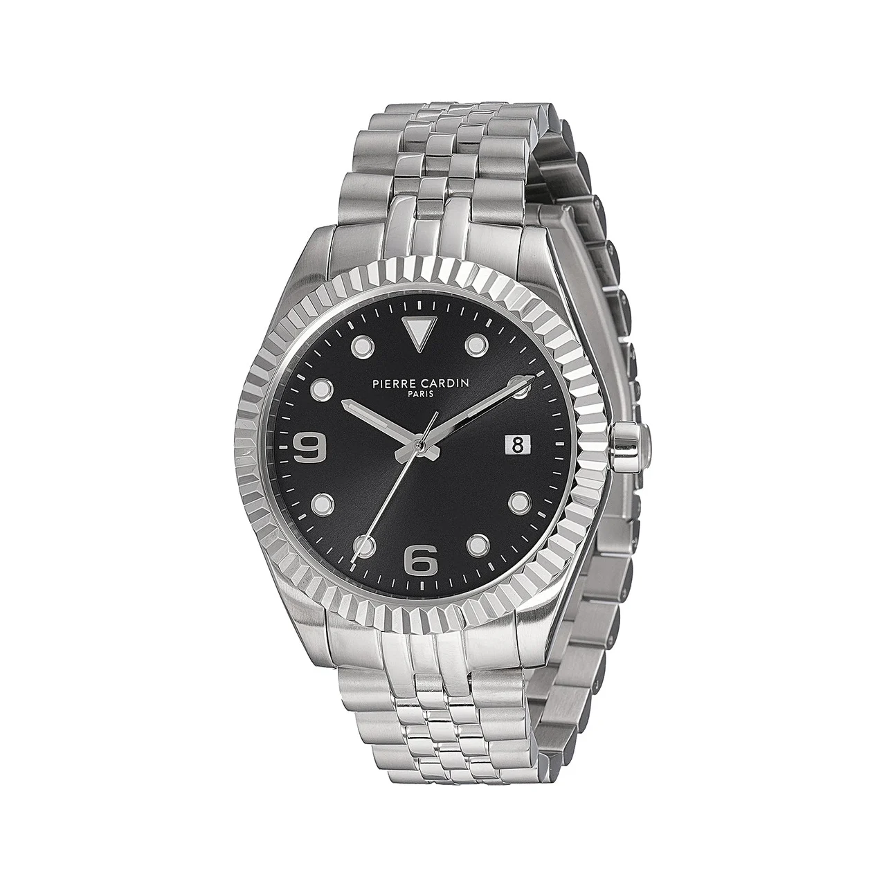 OPERA MENS Timbre Men’s Watch - Silver Case, Black Dial with Stainless Steel Jubilee Strap CF.1007.MS 40 mm kol saati