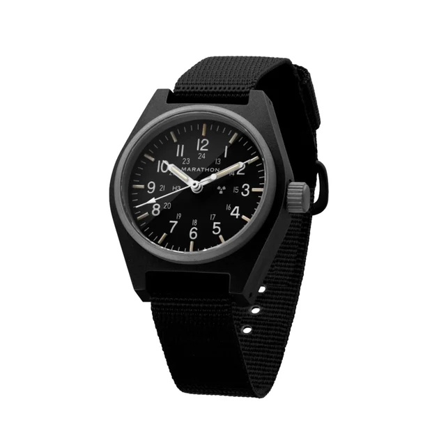 Marathon GPM Standard-Issue Tritium Field Mechanical Type II 34mm - Black on Fabric Strap