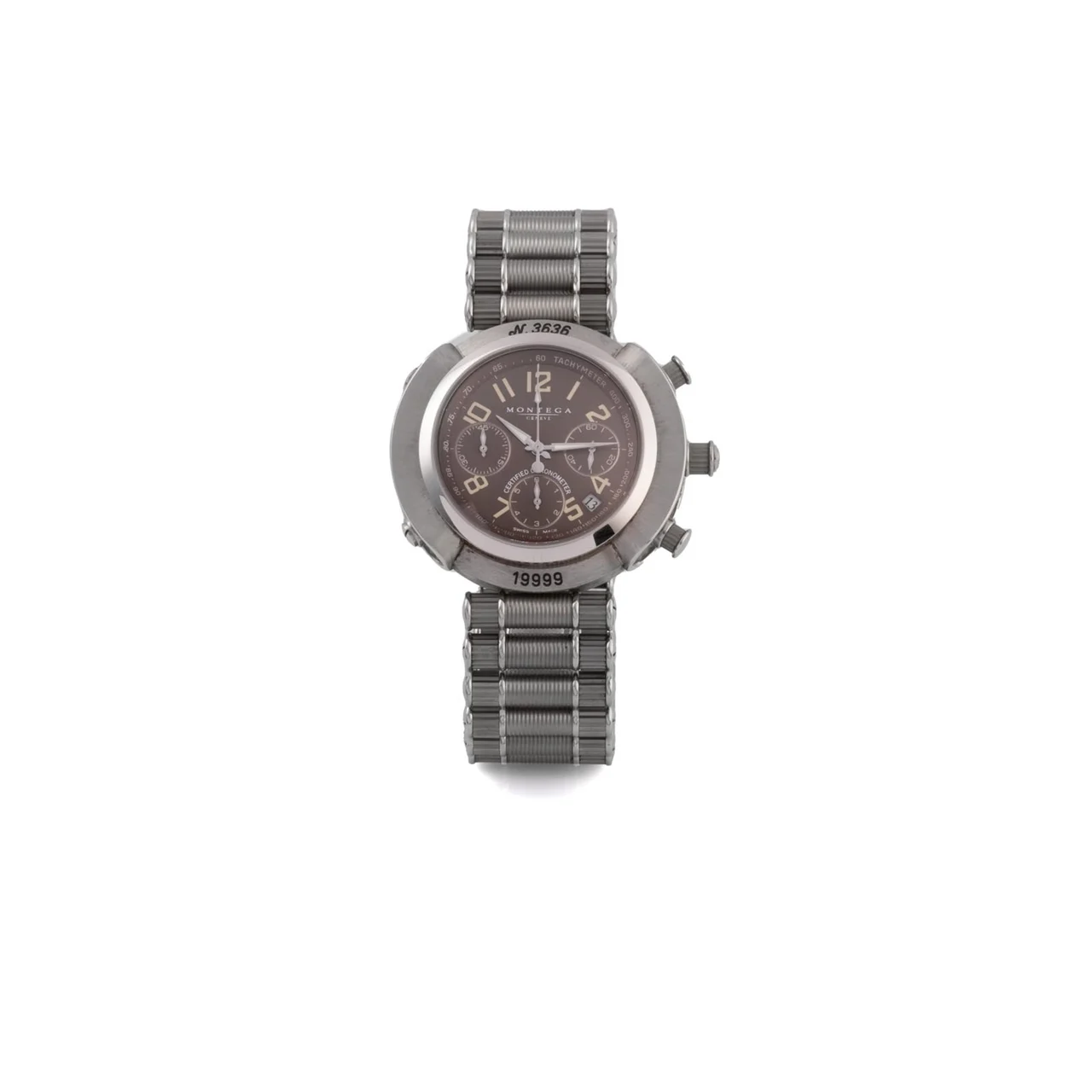 Montega Ref. MC 01-19999, self-winding,chronograph, minute and hour counters, date, brown dial; “Amore”; stainless steel kol saati