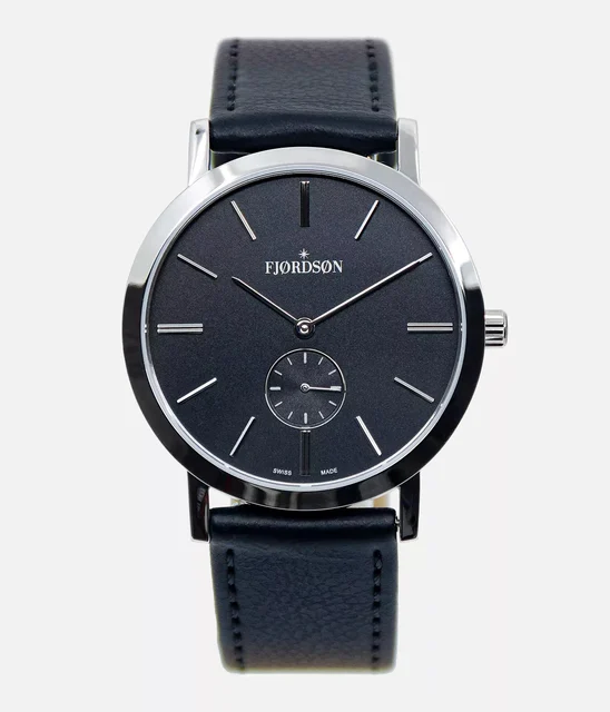 Fjordson #SLIM | Black Dial With Vegan Leather Strap - Watch #SLIM | Black Dial With Vegan