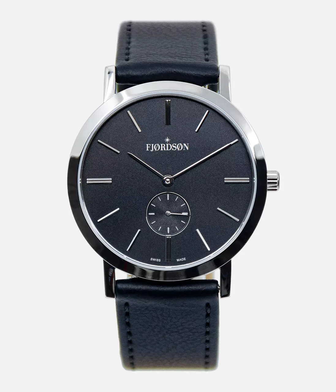 Fjordson #SLIM | Black Dial With Vegan Leather Strap - Watch #SLIM | Black Dial With Vegan Leather Strap - Unisex Watch 37 mm kol saati
