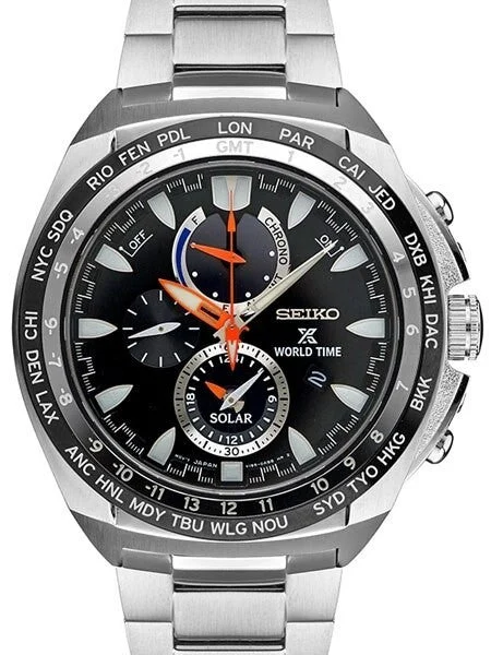Seiko Prospex Solar Power World Time, Chronograph, Alarm Watch #SSC487 kol saati