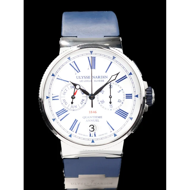 Ulysse Nardin Marine Chronograph Annual Calendar White Dial 43mm 210000083072 kol saati