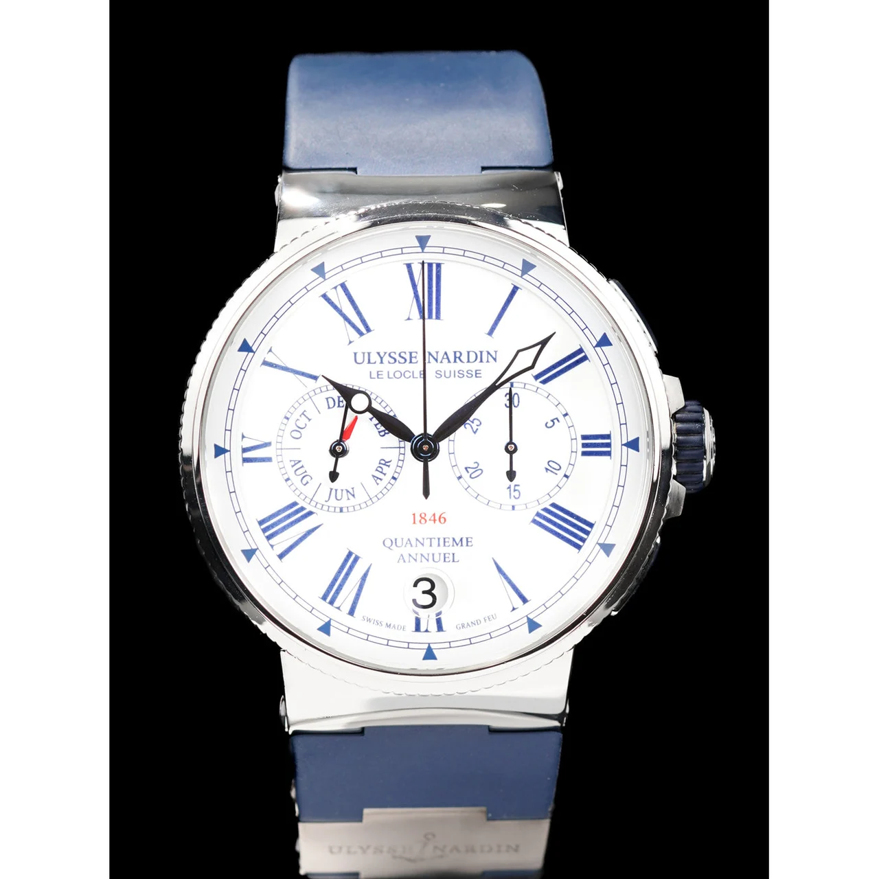 Ulysse Nardin Marine Chronograph Annual Calendar White Dial 43mm 210000083072 43 mm kol saati