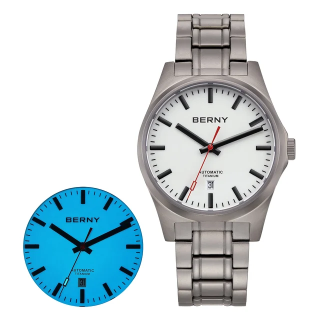 BERNY Men Automatic Titanium Full-Lume Watch-AMT258MS AMT258MS-L-B kol saati