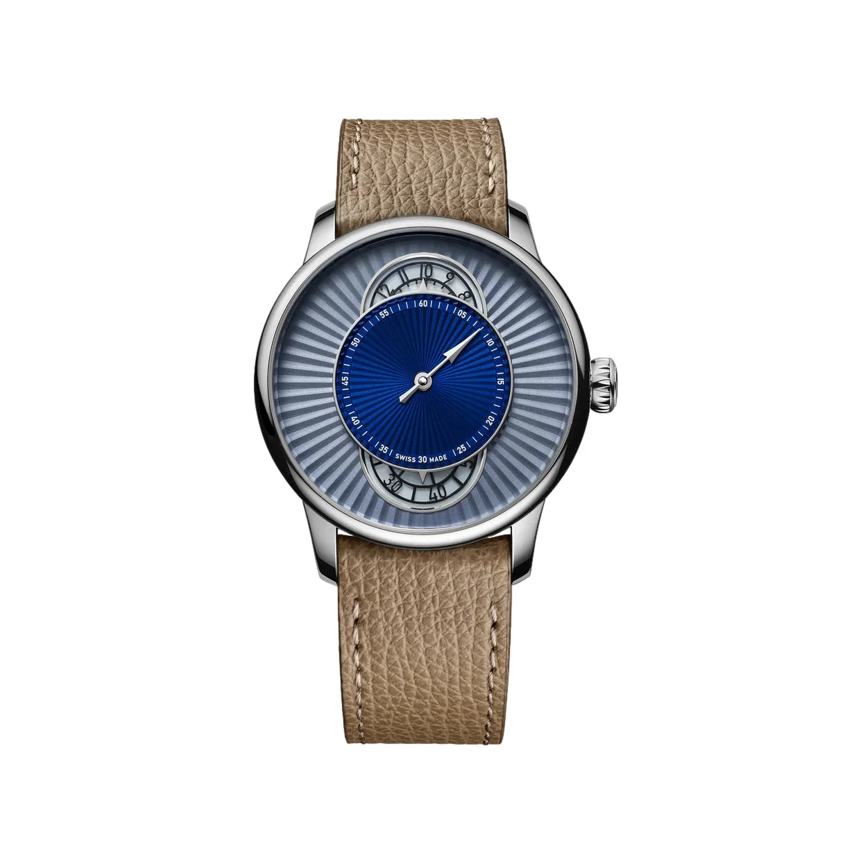 Louis Erard Régulateur Esprit Flinqué Limited Edition 39mm - Blue on Leather Strap 85248AA65.BVA158 39 mm kol saati