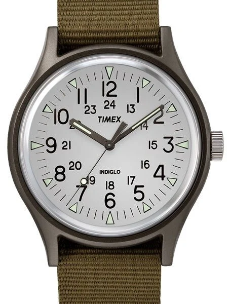 Timex Quartz Watch with White Dial and INDIGLO Night-Light #TW2R37600VQ kol saati