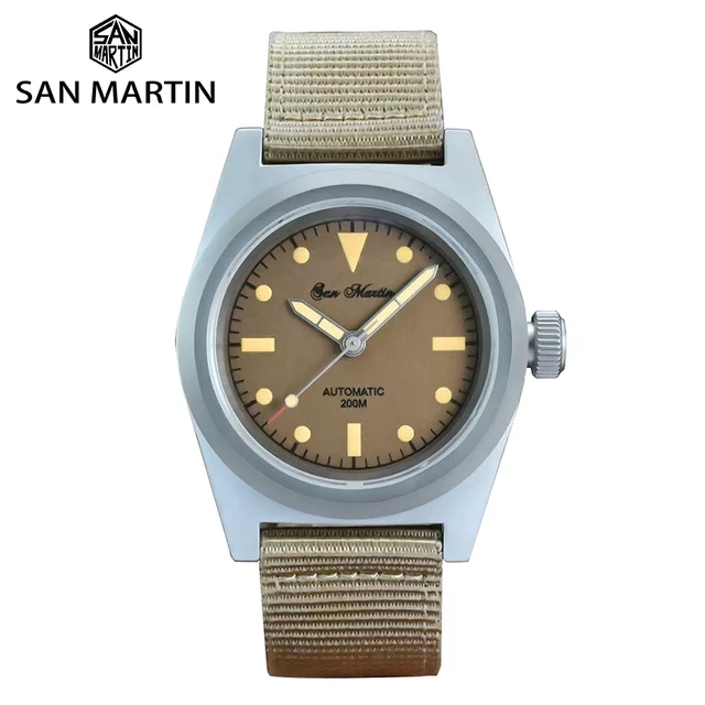San Martin Retro Men Pilot Watch Military YN55 Automati San Martin 38mm Retro Men Pilot Wa