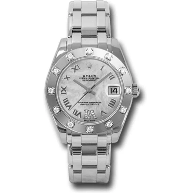 Rolex Pearlmaster 81319 34MM White Gold Diamond Bezel Mother kol saati