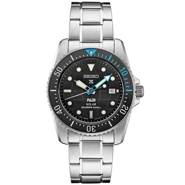 Seiko Prospex PADI Edition, Solar Dive Watch with Stainless Steel Bracelet #SNE575 kol saa