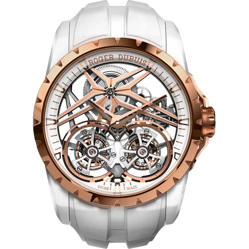 Roger Dubuis Excalibur Double Tourbillon White Ceramic RDDBEX0952 kol saati