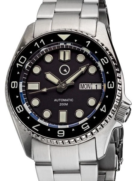 Islander Automatic Dive Watch with Solid-Link Bracelet, AR Sapphire Crystal, and Luminous