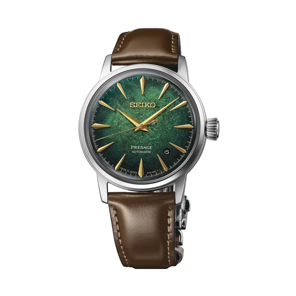 Seiko Presage Cocktail Time 38.5mm - Green on Leather Strap HCB002 38.5 mm kol saati