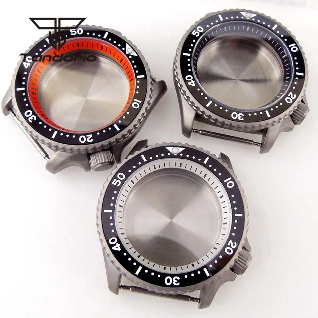 Tandorio Titanium Skx007 Watch Case 3.8 Crown Sapphire Glass Chapter Ring Fit NH35 NH36 NH
