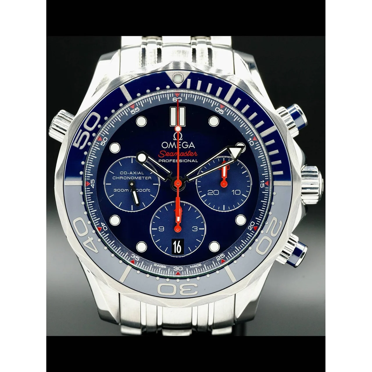 OMEGA Seamaster Diver 300M Co-Axial Chronograph 44mm 212.30.44.50.03.001 210000030858 44 mm kol saati