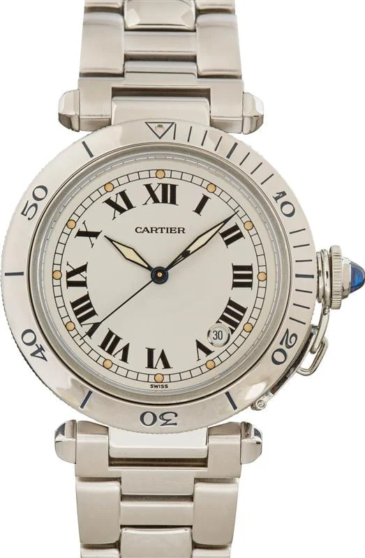Cartier Pasha White Roman Dial W31005H3 kol saati