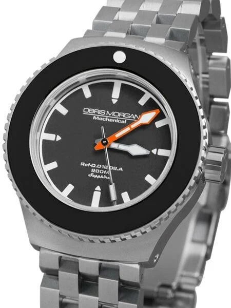 Obris Morgan Nevon Automatic Grey Dial Dive Watch with Robust Bracelet #NEVON-BTGO kol saa