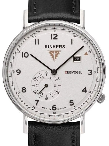 Junkers Eisvogel F13 Swiss Quartz Dress Watch with Small Seconds, Date #6730-1 kol saati