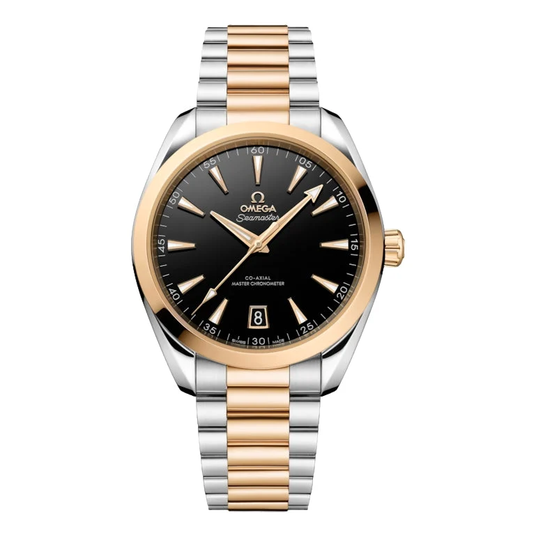 OMEGA Seamaster Aqua Terra 150M Steel and Moonshine™ gold 41 mm - Black on Bracelet O22020412101001 41 mm kol saati