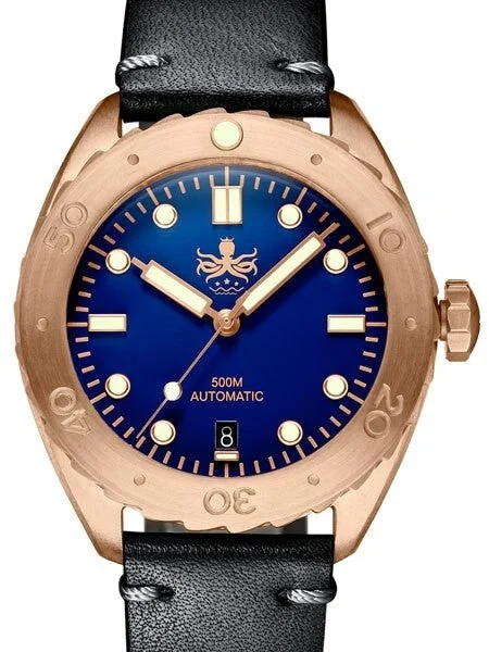 Phoibos Eagle Ray 500-Meter Swiss Automatic Dive Watch with Bronze Case, DD AR Sapphire Cr