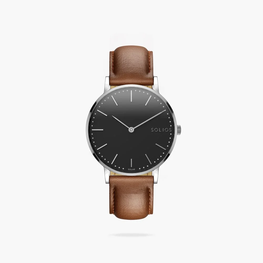 Solios CA Solar Classic W-Sol-BkSi36-EBn 36 mm kol saati