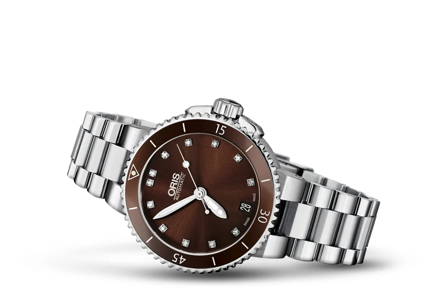 Oris Aquis Date Diamonds 01 733 7652 4192-07 8 18 01P 36 mm kol saati