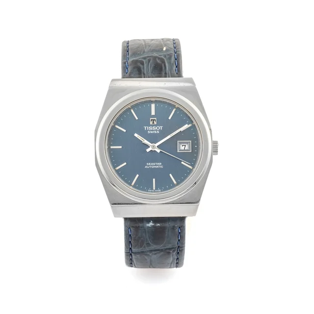 Tissot Ref. 4467.1, heavy, self-winding, centre-seconds, date, blue dial; “Seastar Automat