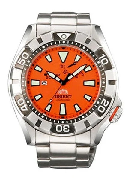 Orient M-Force Automatic Orange Dive Watch with Power Reserve #SEL03002M kol saati