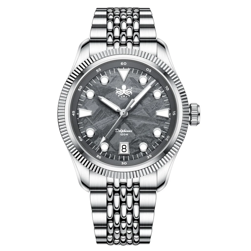 Phoibos Delphinus Automatic Watch with Gray Meteorite Dial #PY066D 39 mm kol saati