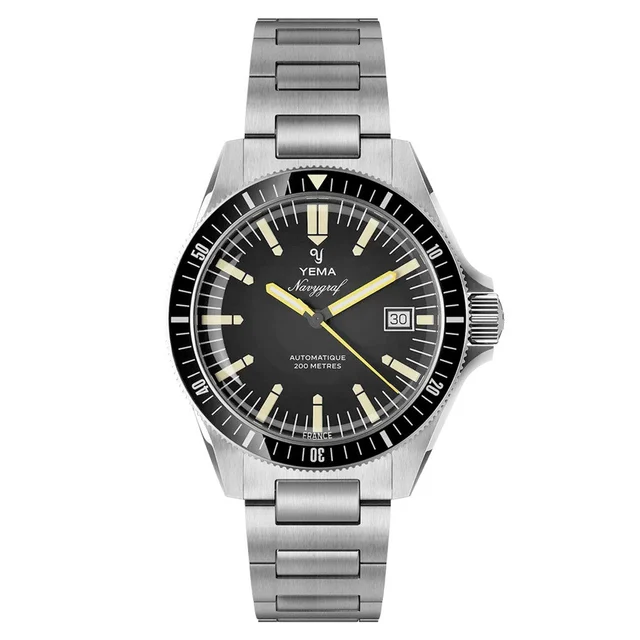 Yema Navy Heritage with Black Dial on Bracelet # -09 YEMA-09 kol saati