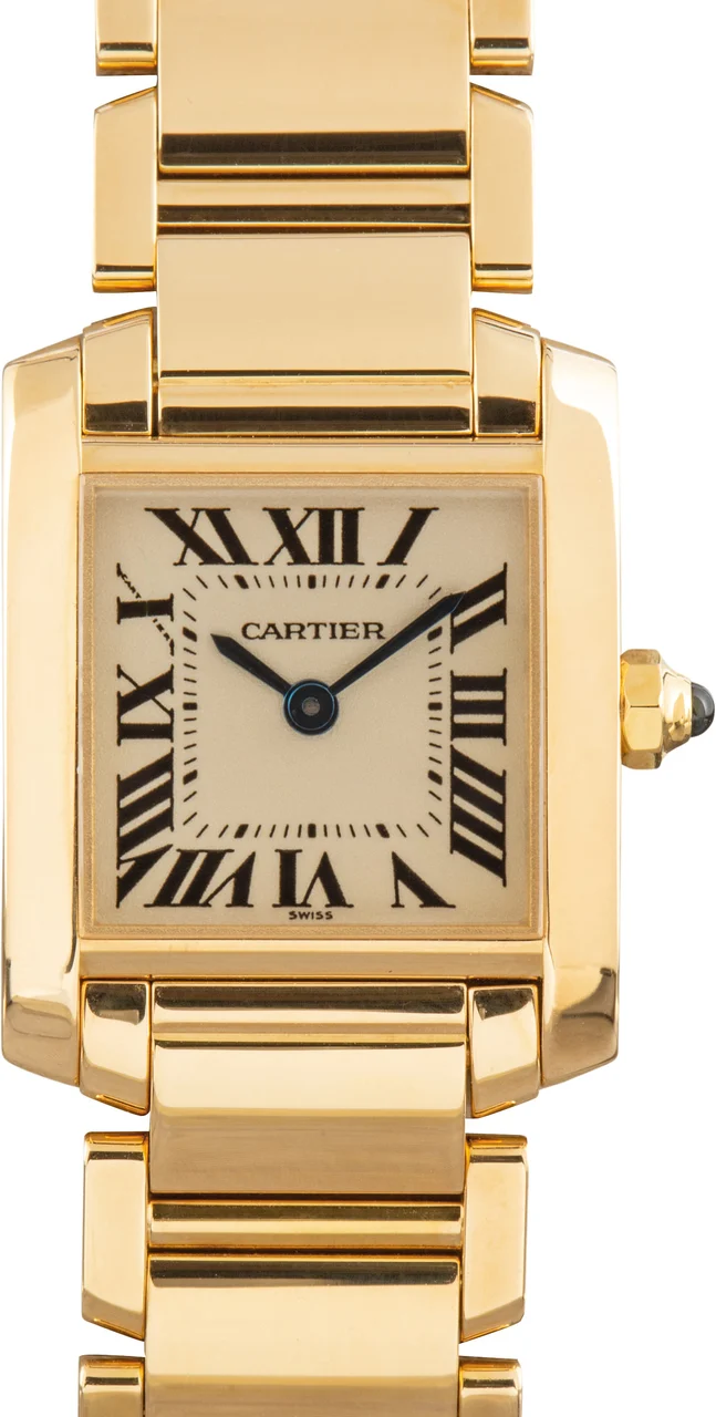 Cartier Tank Francaise W50002N2 18k Yellow Gold 25 mm kol saati