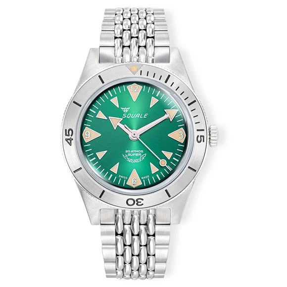 Squale SUPERSSAGR.AC Super- Big Arrows Green Dial on Bracelet kol saati