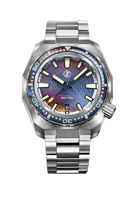 Zelos Hammerhead V3 300m Ti 'Ti-Damascus' kol saati