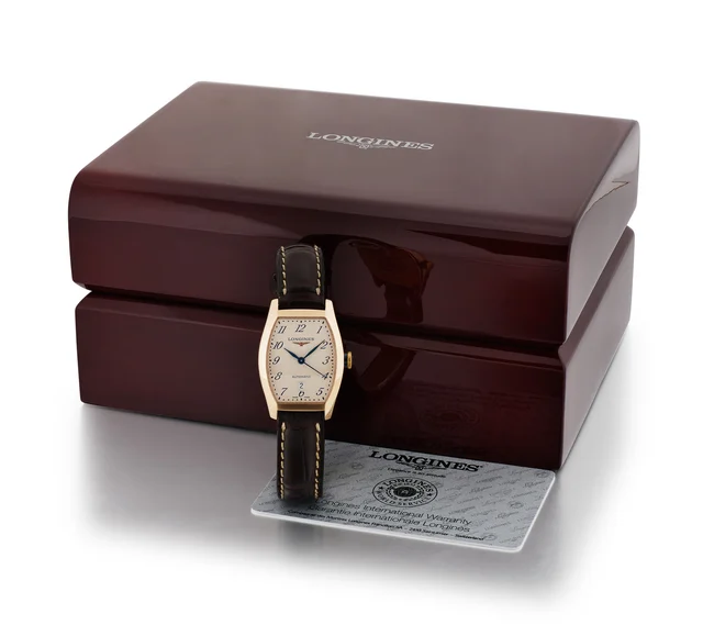 Longines Ref. L2.142.8, Art Deco-style, self-winding, centre-seconds; “Evidenza”; 18K pink